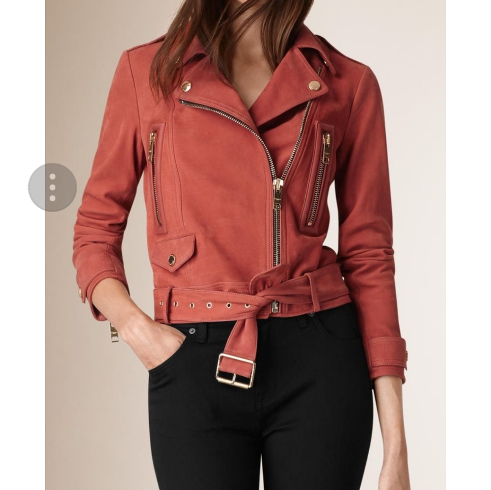 Burberry suede moto jacket